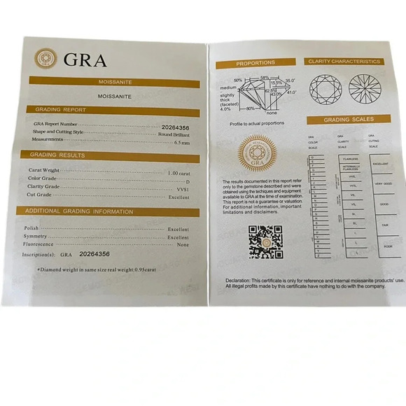 Key To My Heart Moissanite Pendant 18” Chain - Picture 5 of 5